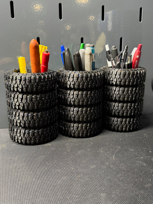 Stack of Mud Tires Pen Holder