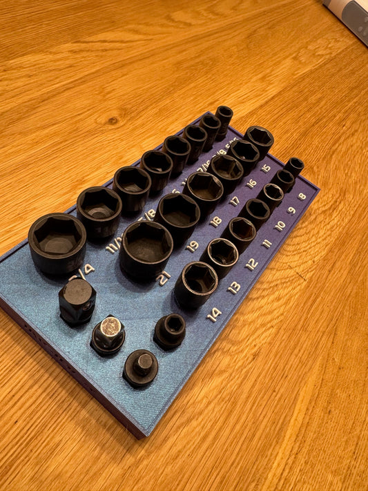 Fully Magnetic Milwaukee Insider Socket Organizer SAE & Metric w/ ALL ADAPTERS